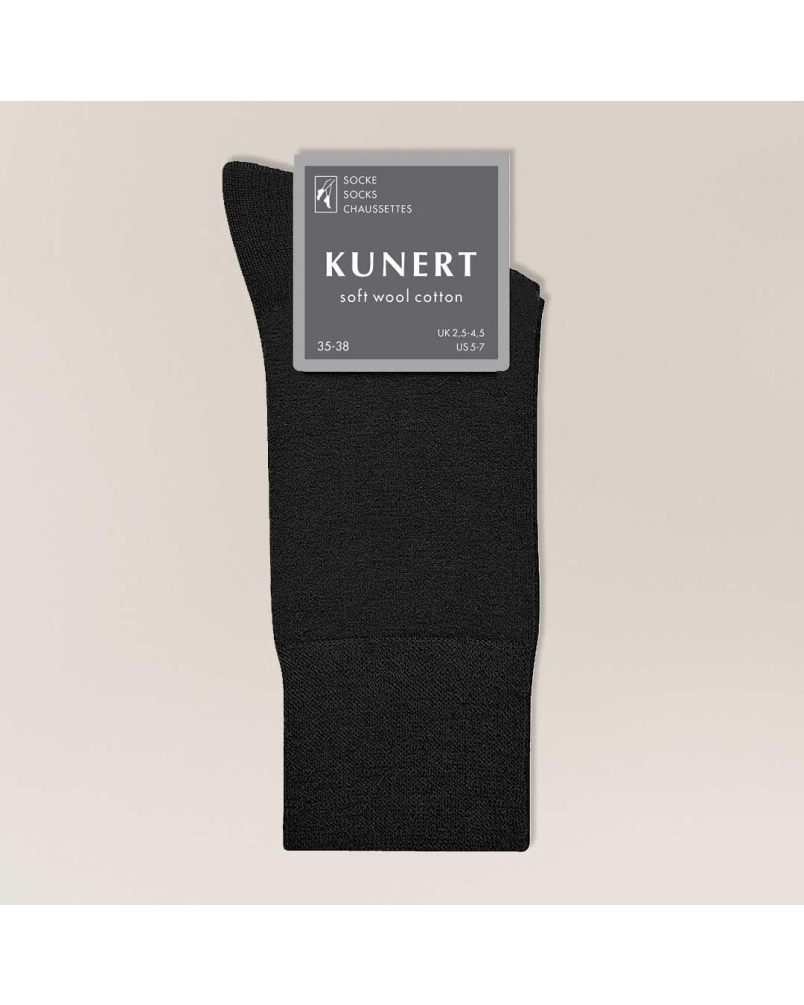 Kunert Soft wool cotton socks black