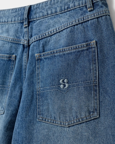 Sofie Schnoor Stoke oversized shorts denim  blue