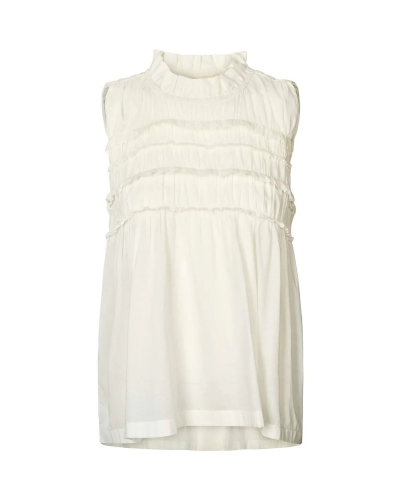 Rabens Saloner Pia voile frill halter top chalk