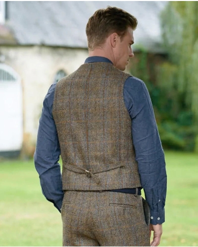 Wellington of Bilmore Wales green blue herringbone