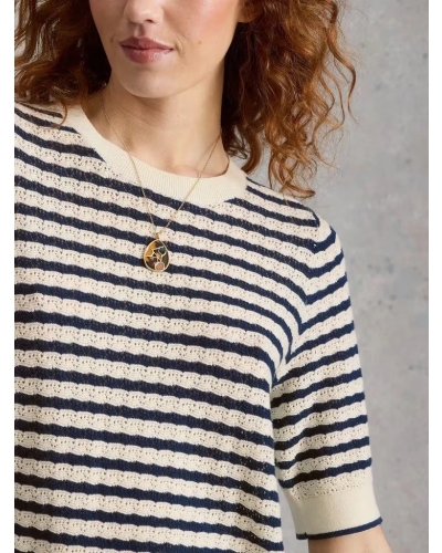 White Stuff Holly pointelle tee ivory mlt