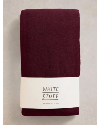 White Stuff Patty plain cotton thights dark plum