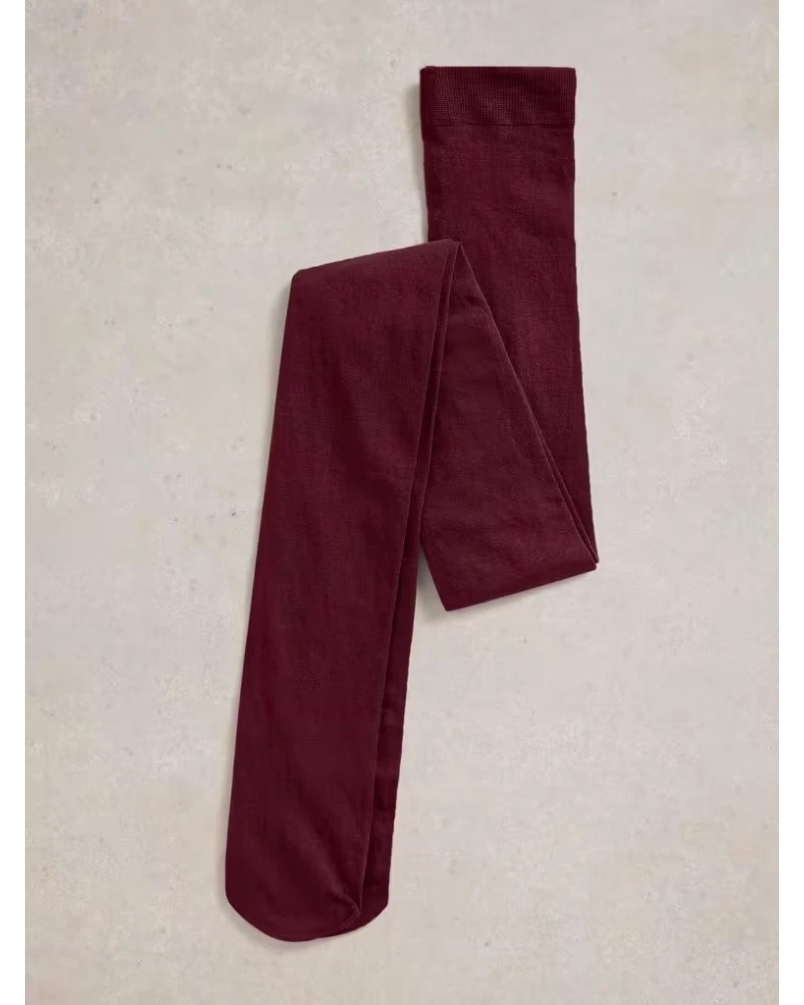White Stuff Patty plain cotton thights dark plum