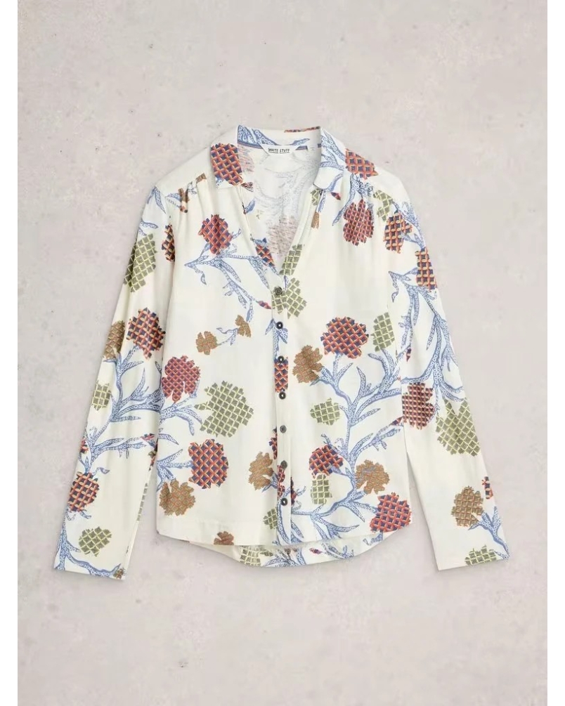 White Stuff Annie jersey print ivory mlt