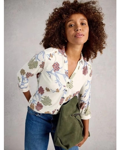 White Stuff Annie jersey print ivory mlt