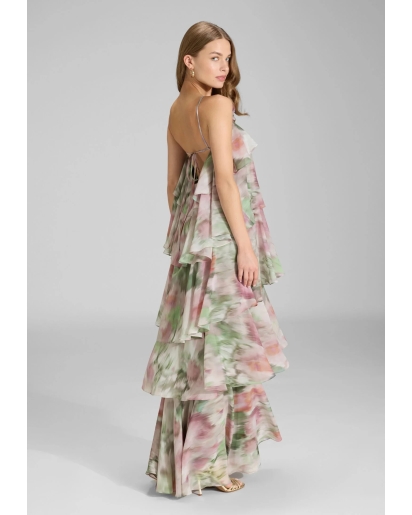 SWING Swing Printed chiffon evening dress