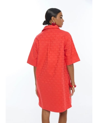 Lola Casademunt Dress with jacquard LC logo coral