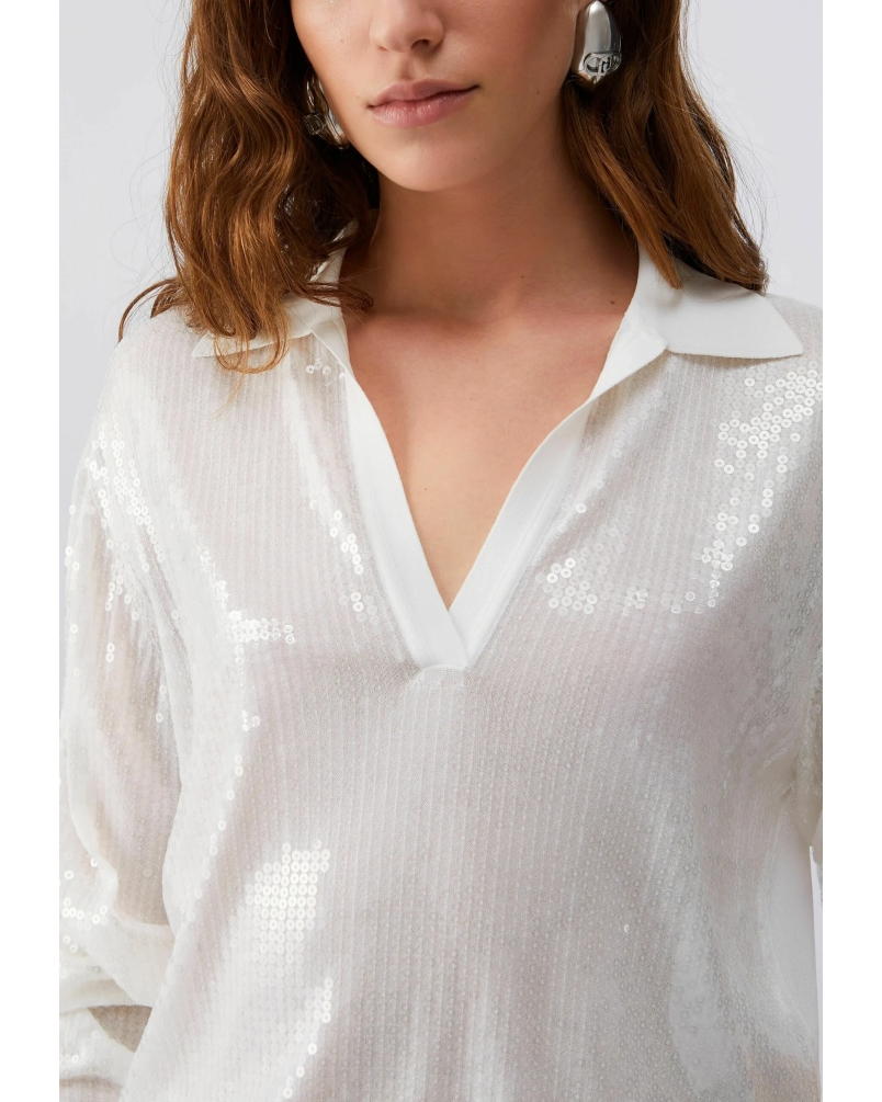 Liu Jo Jumper with sequins bianco bianco