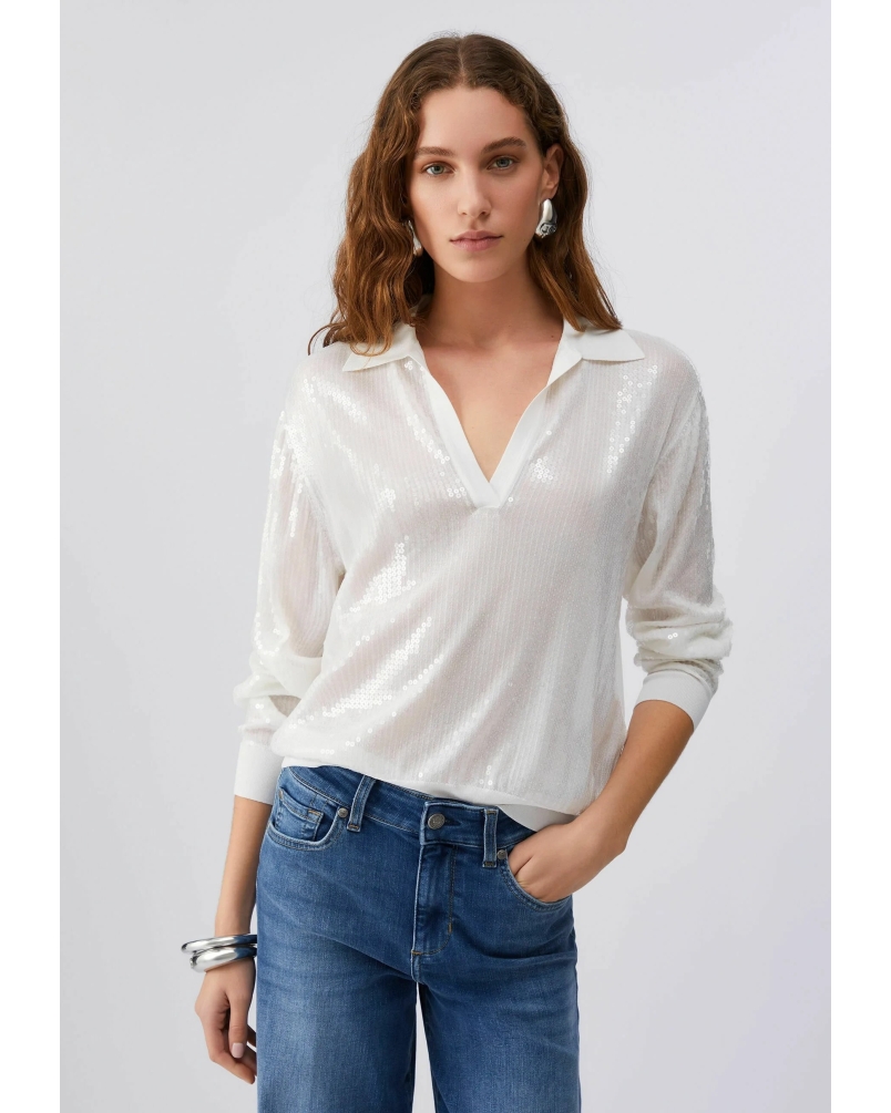 Liu Jo Jumper with sequins bianco bianco