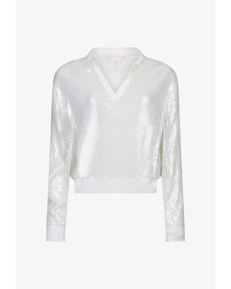 Liu Jo Jumper with sequins bianco bianco