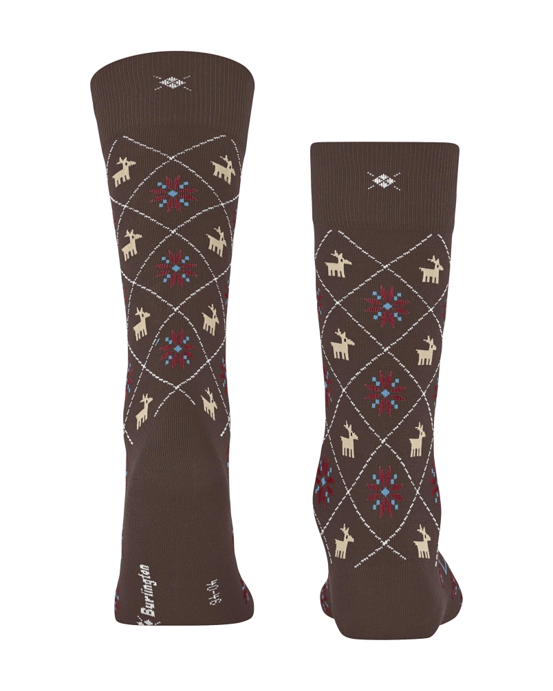 Burlington Reindeer heren sokken maple brown
