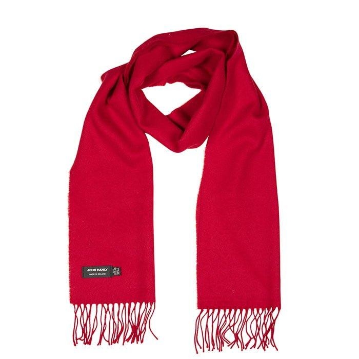 John Hanly Merino Luxury Wool Scarf crimson red