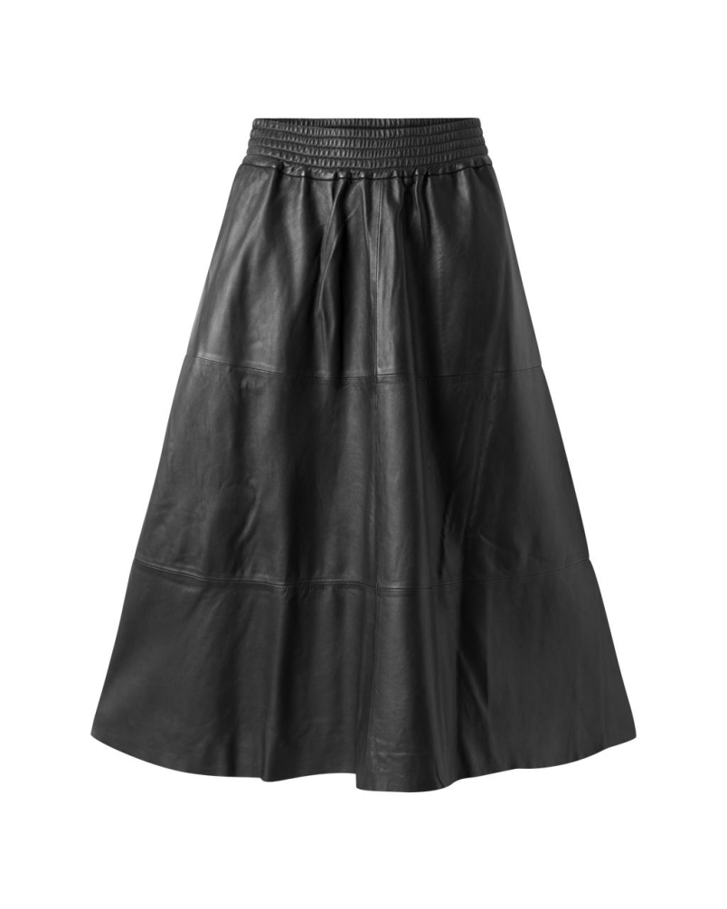 Depeche Evelyn leather skirt black