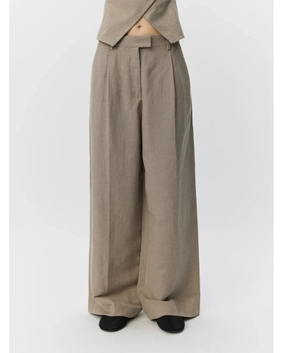 Sofie Schnoor Izra linen mix trousers dark sand