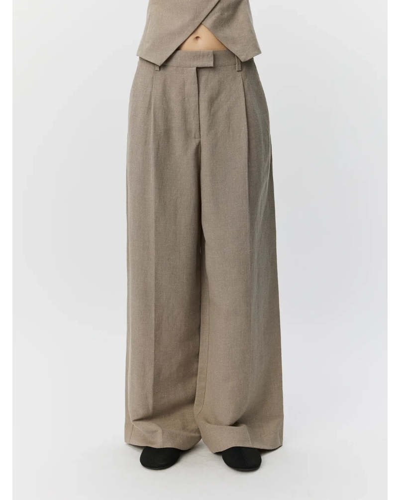 Sofie Schnoor Izra linen mix trousers dark sand