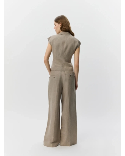 Sofie Schnoor Izra linen mix trousers dark sand