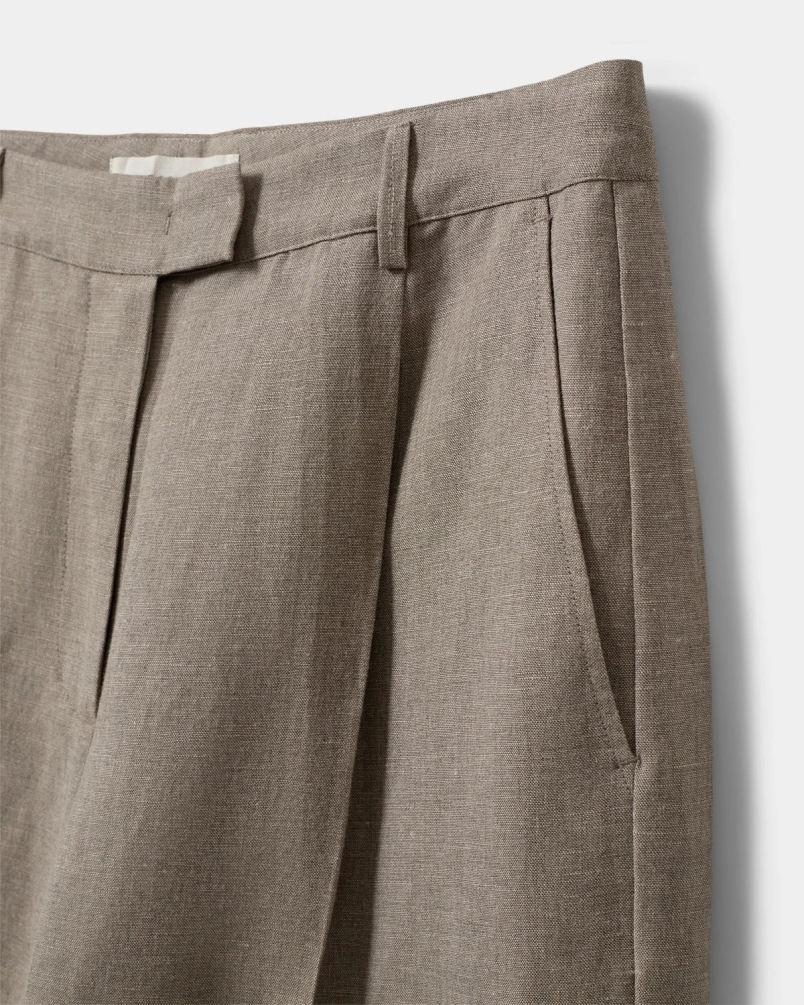 Sofie Schnoor Izra linen mix trousers dark sand