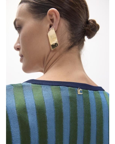 Lola Casademunt Bicolor ribbed sweater verde-azul