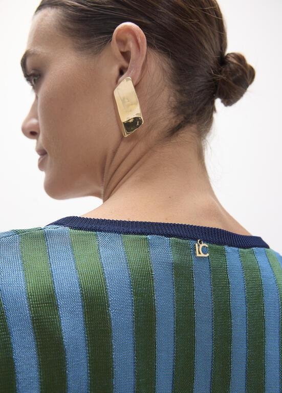 Lola Casademunt Bicolor ribbed sweater verde-azul