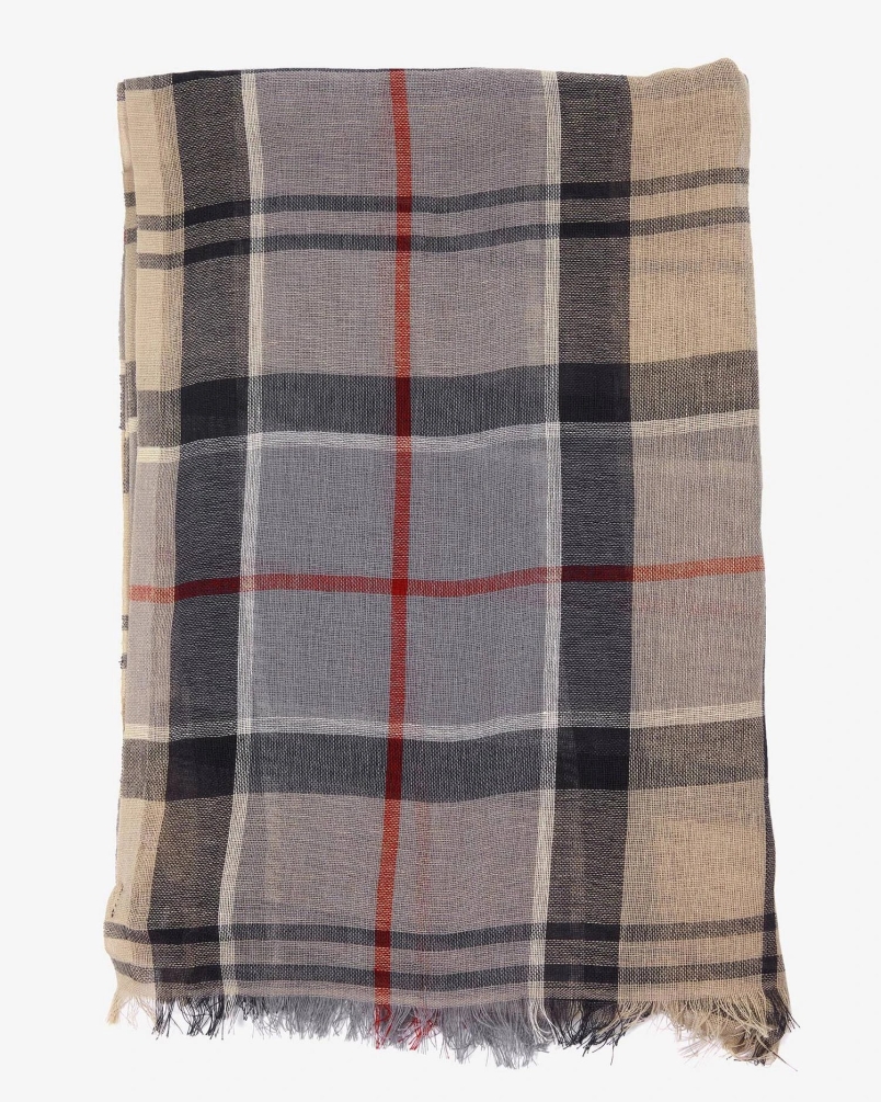 Barbour Welton scarf stone dress tartan