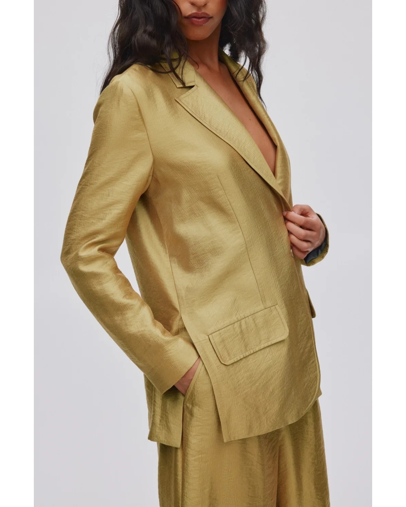 Rabens Saloner Alona woven gold jacket gold