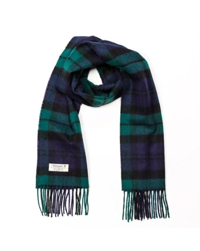 John Hanly Irish wool scarf black watch tartan