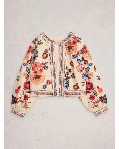 White Stuff Jolie embroidered jacket ivory mlt