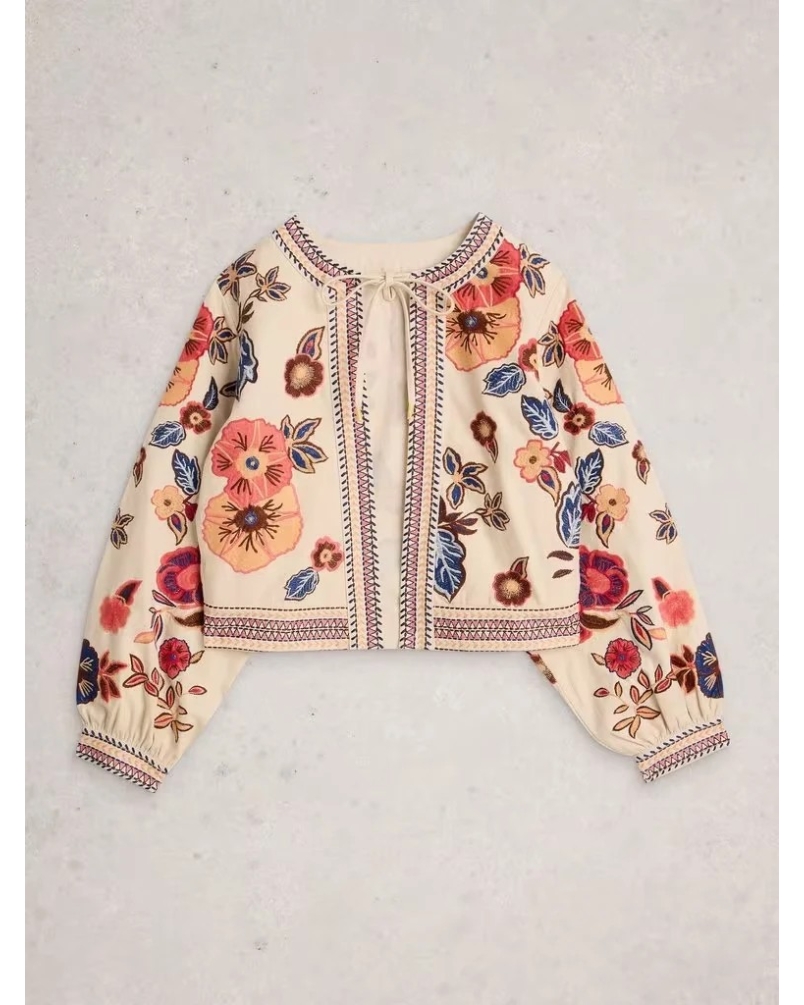 White Stuff Jolie embroidered jacket ivory mlt