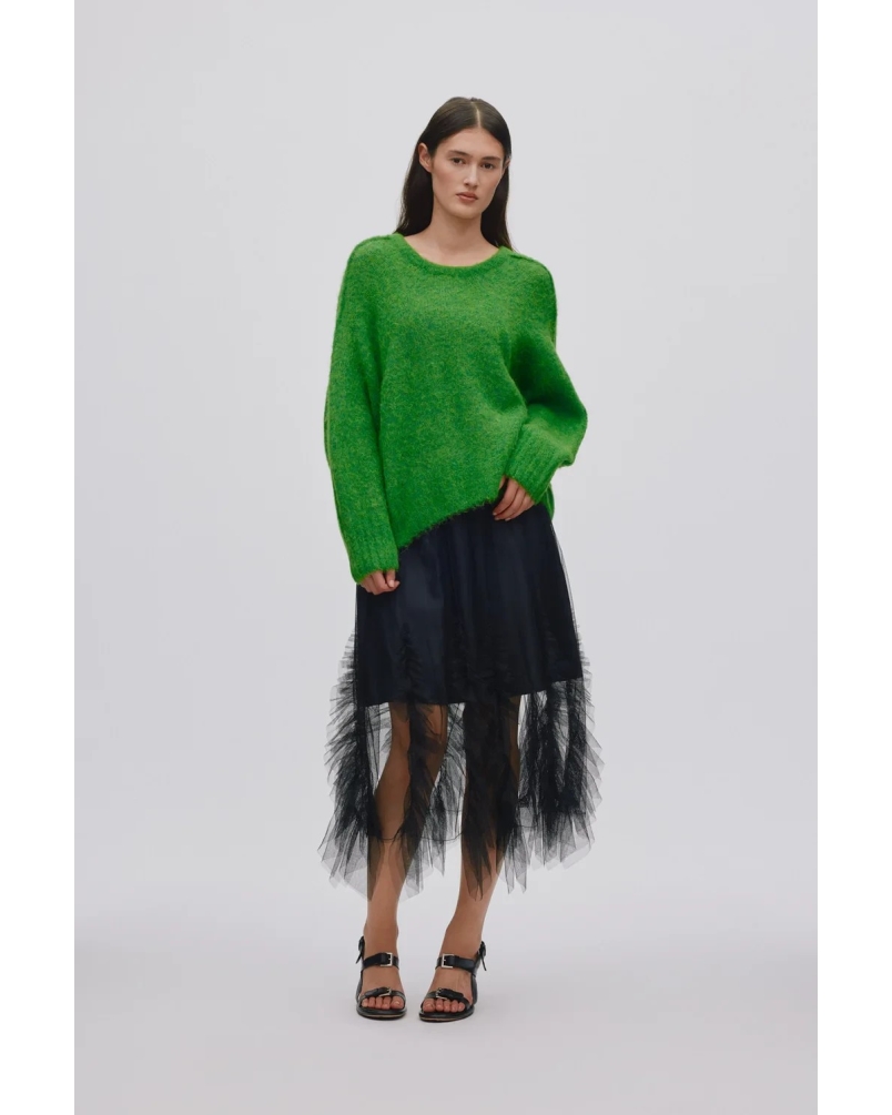 Rabens Saloner Glenda frilly tulle skirt black
