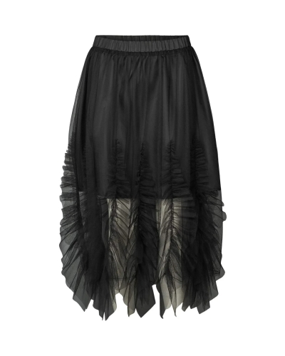 Rabens Saloner Glenda frilly tulle skirt black
