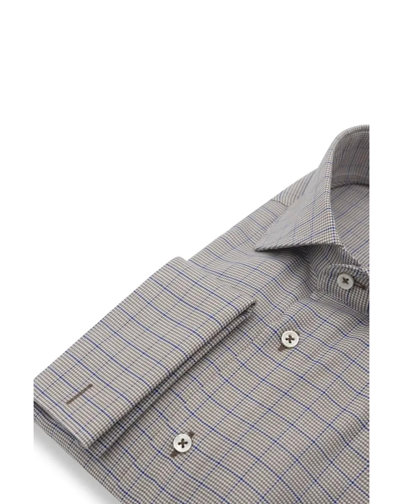 De Vent Luke double cuff brown brown check l