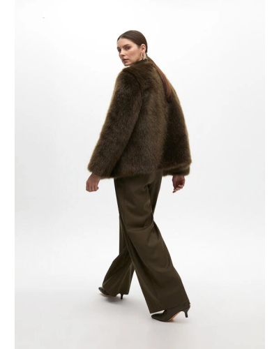 SHORT FUZZY COAT kaki