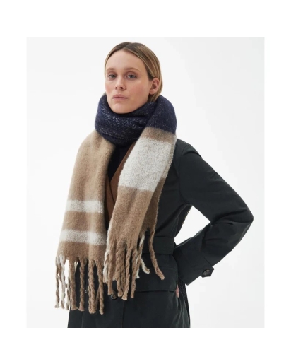 BARBOUR Barbour Isla tartan boucle scarf trench tartan