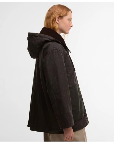 Barbour x GANNI tartan waxed duffle coat classic tartan/fern
