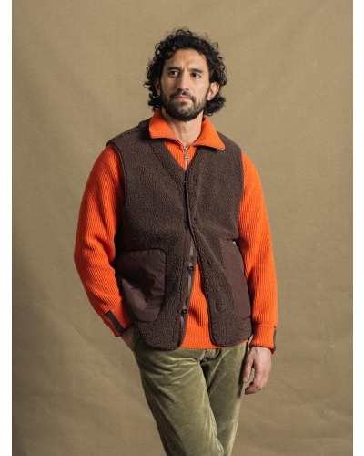 Mos Mosh Gallery Porter soft quater-zip knit orange rust