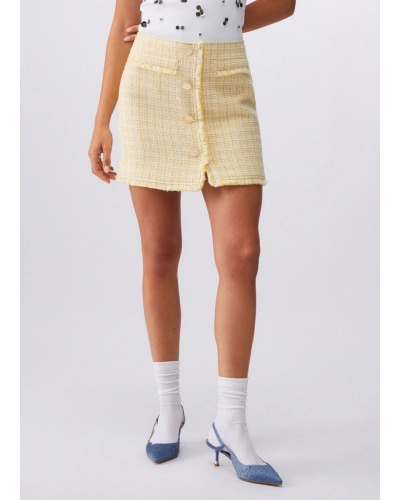 Liu Jo Short bouclé skirt yellow yellow