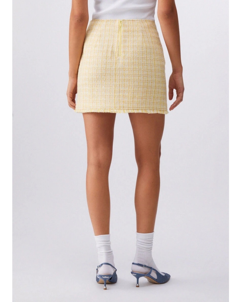 Liu Jo Short bouclé skirt yellow yellow
