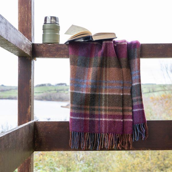 John Hanly purple green & orange tartan