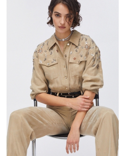 Liu Jo jumpsuit with bejewelled embroidery light ginger