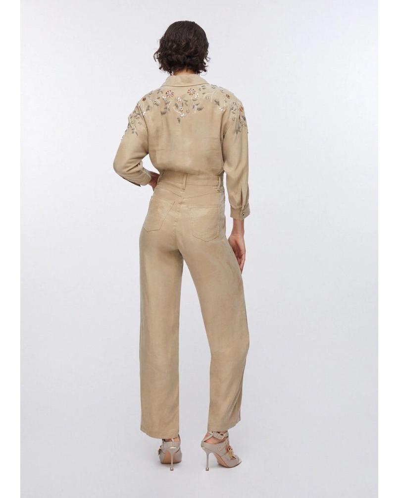 Liu Jo jumpsuit with bejewelled embroidery light ginger