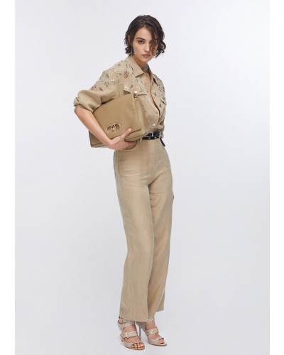 Liu Jo jumpsuit with bejewelled embroidery light ginger