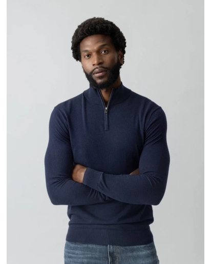 MOS MOSH GALLERY ADAM SOFT ZIP TURTLE NECK KNIT