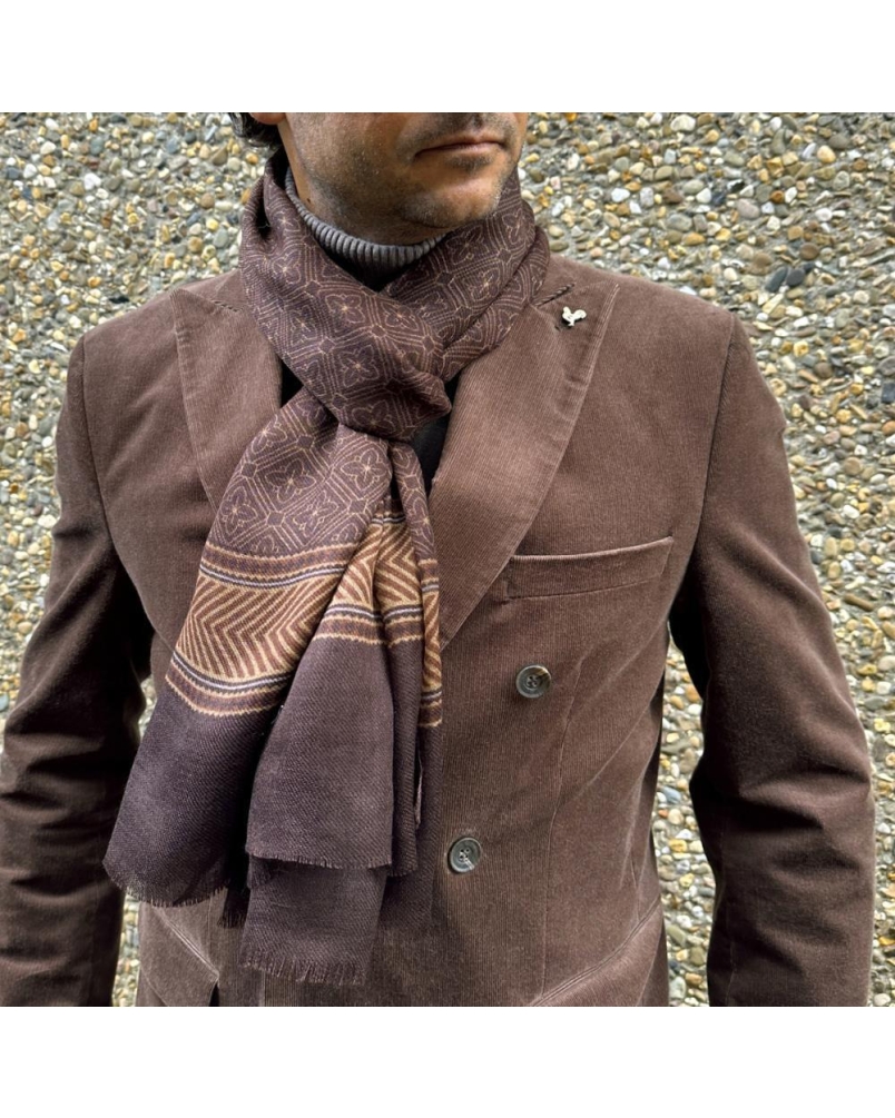 Sir Redman Herensjaal Cadence roodbruin/lichtbruin/wit