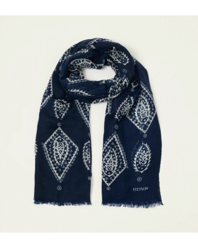 Stetson Summer scarf paisley 2 navy/gunmetal