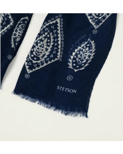 Stetson Summer scarf paisley 2 navy/gunmetal