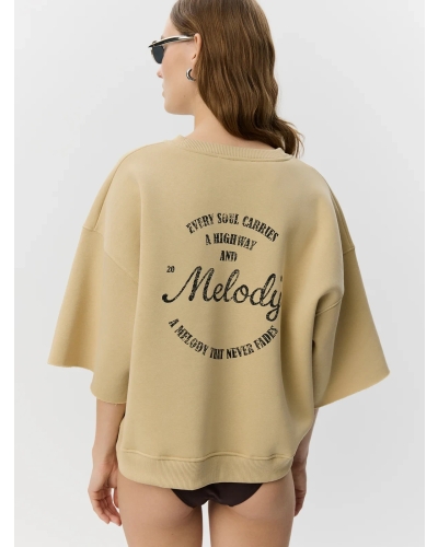 Sofie Schnoor Eloise short sleeve sweat shirt pale khaki