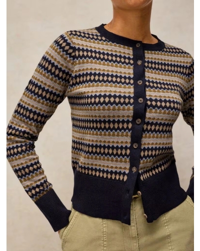 White Stuff Lois fairisle cardi navy multi