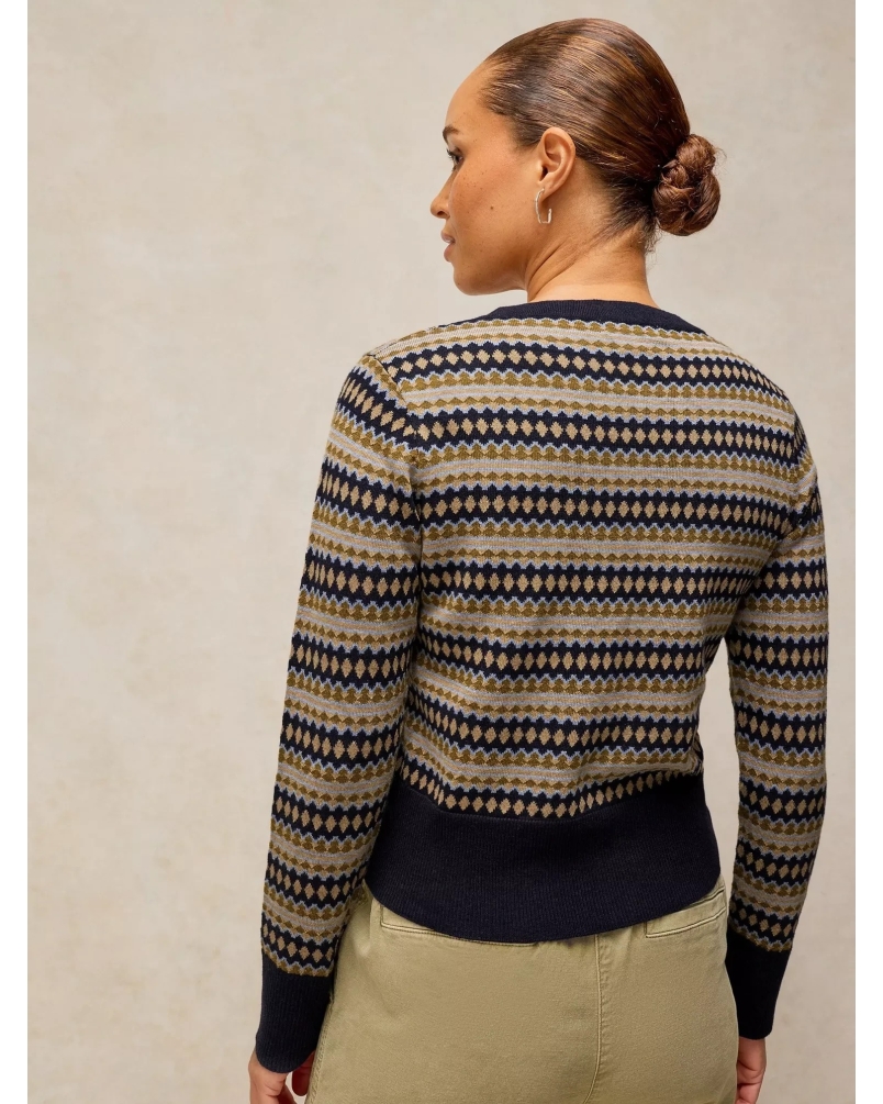 White Stuff Lois fairisle cardi navy multi