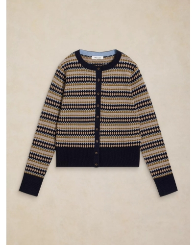 White Stuff Lois fairisle cardi navy multi