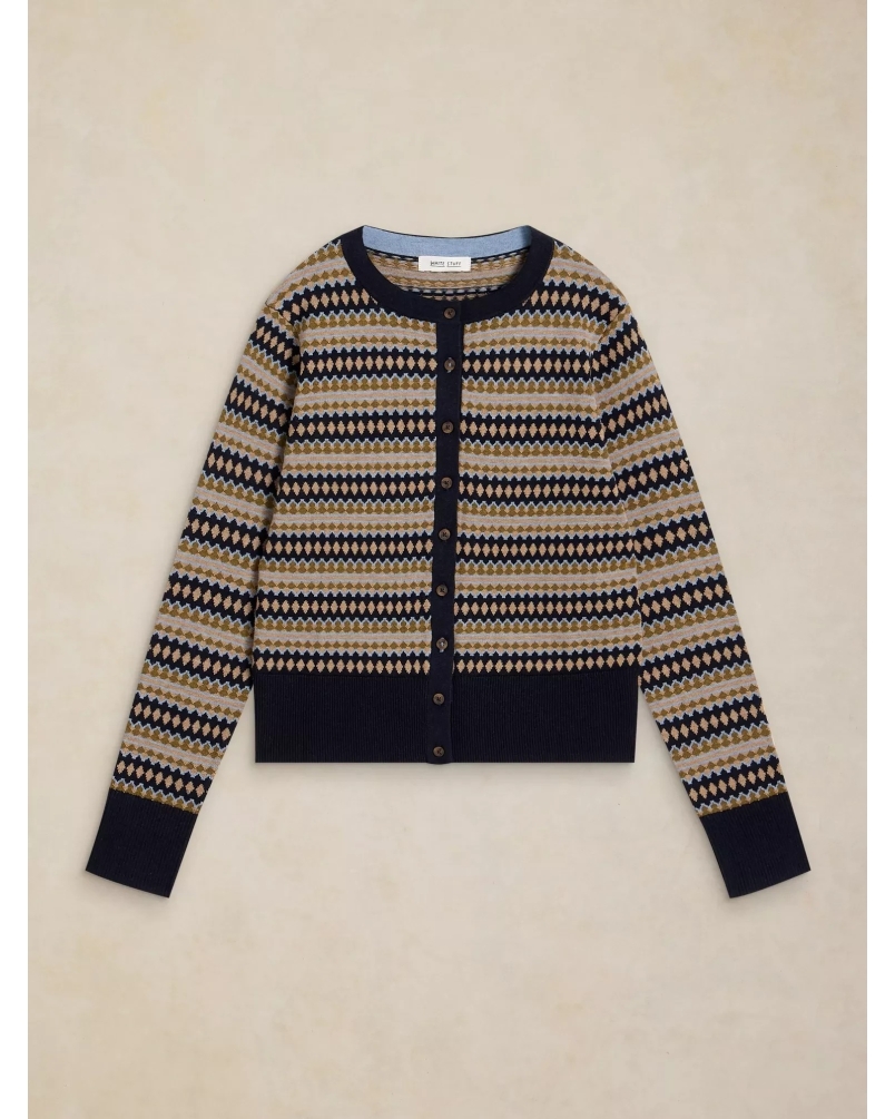 White Stuff Lois fairisle cardi navy multi